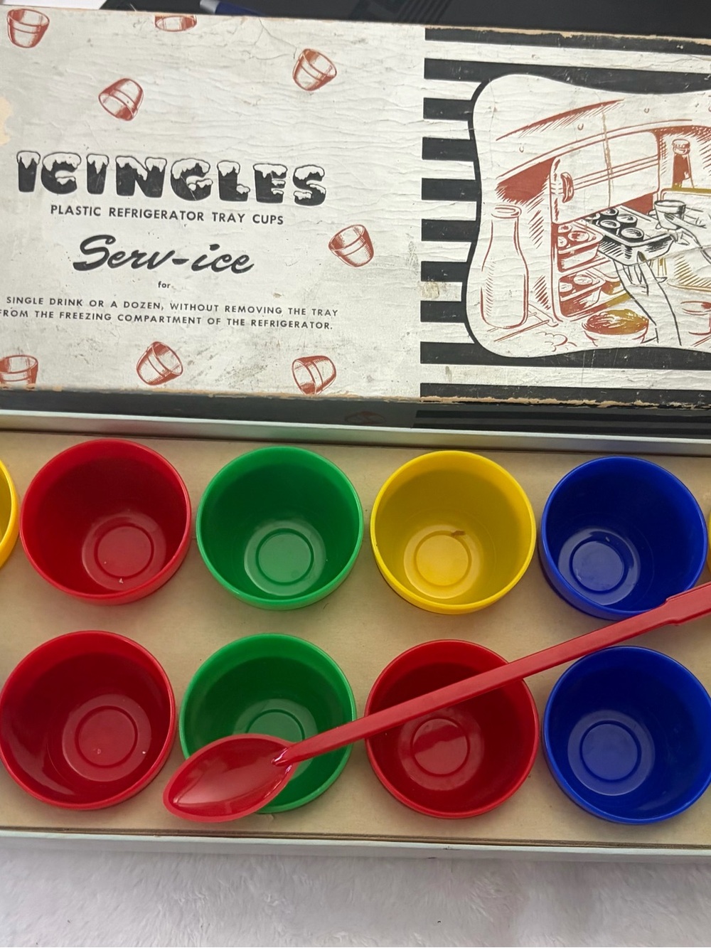 Serv-ice Icingles Multi-Color Plastic Refrigerator Tray Cups - Set of 12